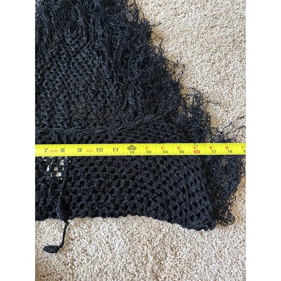 VTG Charlotte Russe Womens Size S Juniors Fringe Cover Up Shaw Y2K Boho Crotched - Picture 3 of 6